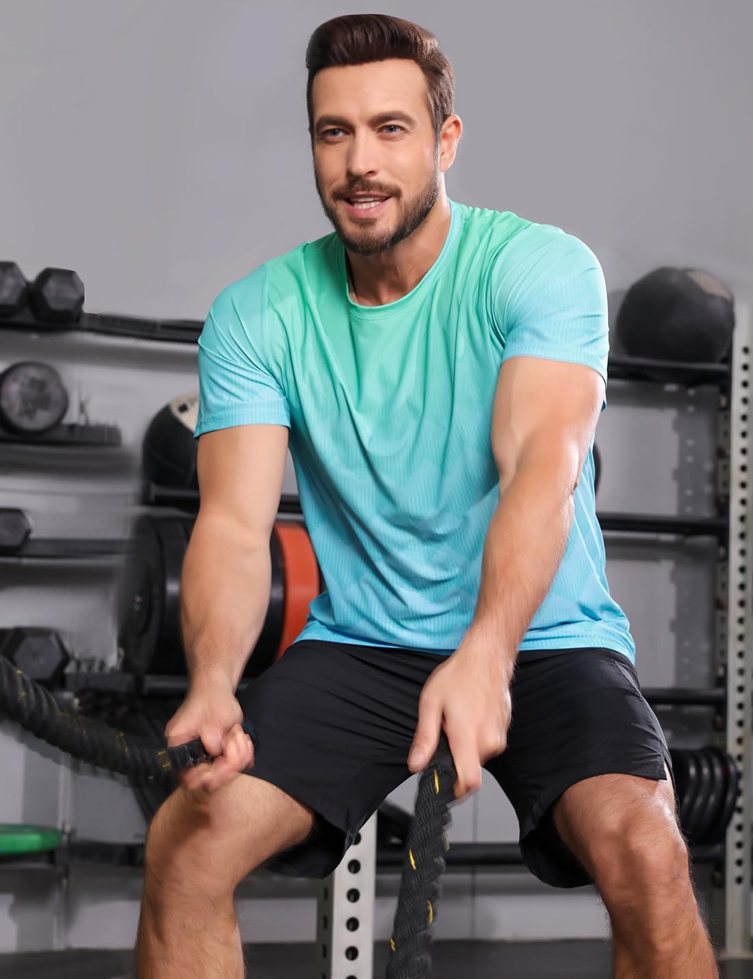 Thumbnail 6 de iCKER Men’s Gym T Shirts: Quick-Dry, Moisture-Wicking Short Sleeve for Training