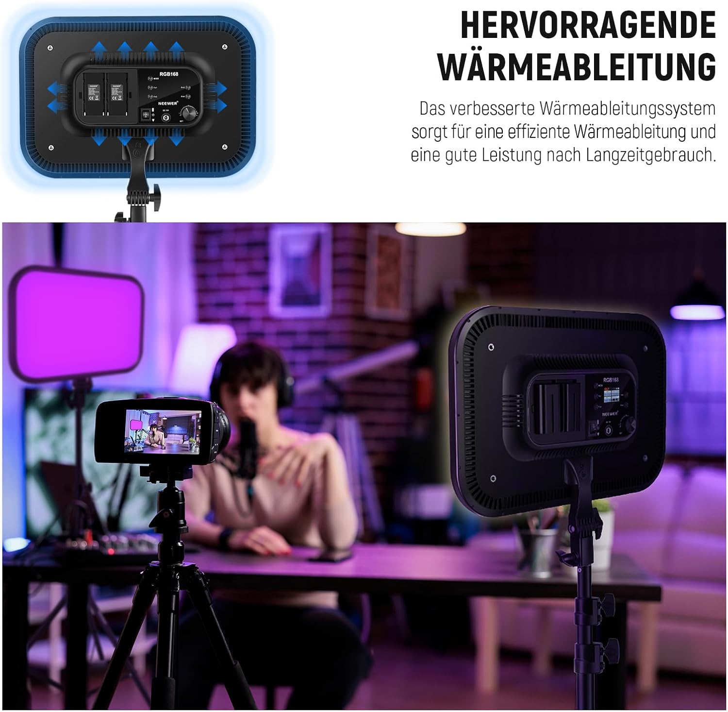 Thumbnail 4 de NEEWER RGB168 18,3 Zoll 60W RGB LED Videoleuchte
