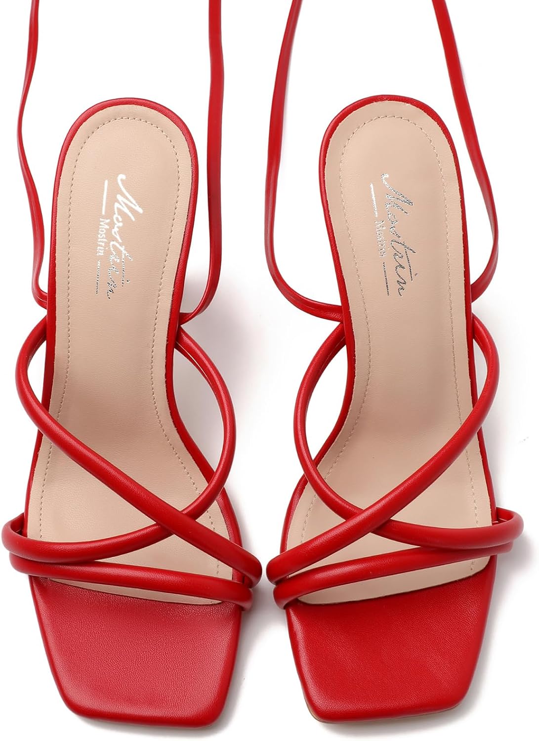 Thumbnail 4 de Mostrin Women's Red Lace-Up Strappy High Heel Sandals