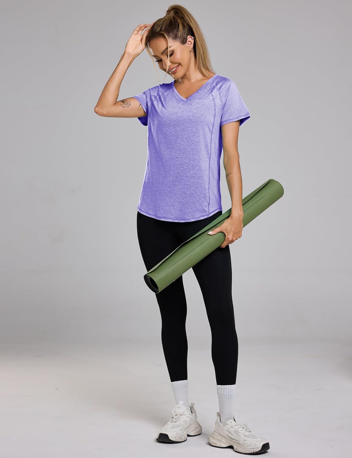 Thumbnail 3 de Wayleb maglietta sportiva da donna con scollo a V e manica raglan traspirante (S–3XL)