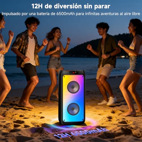 Thumbnail 6 de JYX Karaoke con 2 Micrófonos Inalámbricos: karaoke portátil con sonido potente y luces para fiestas