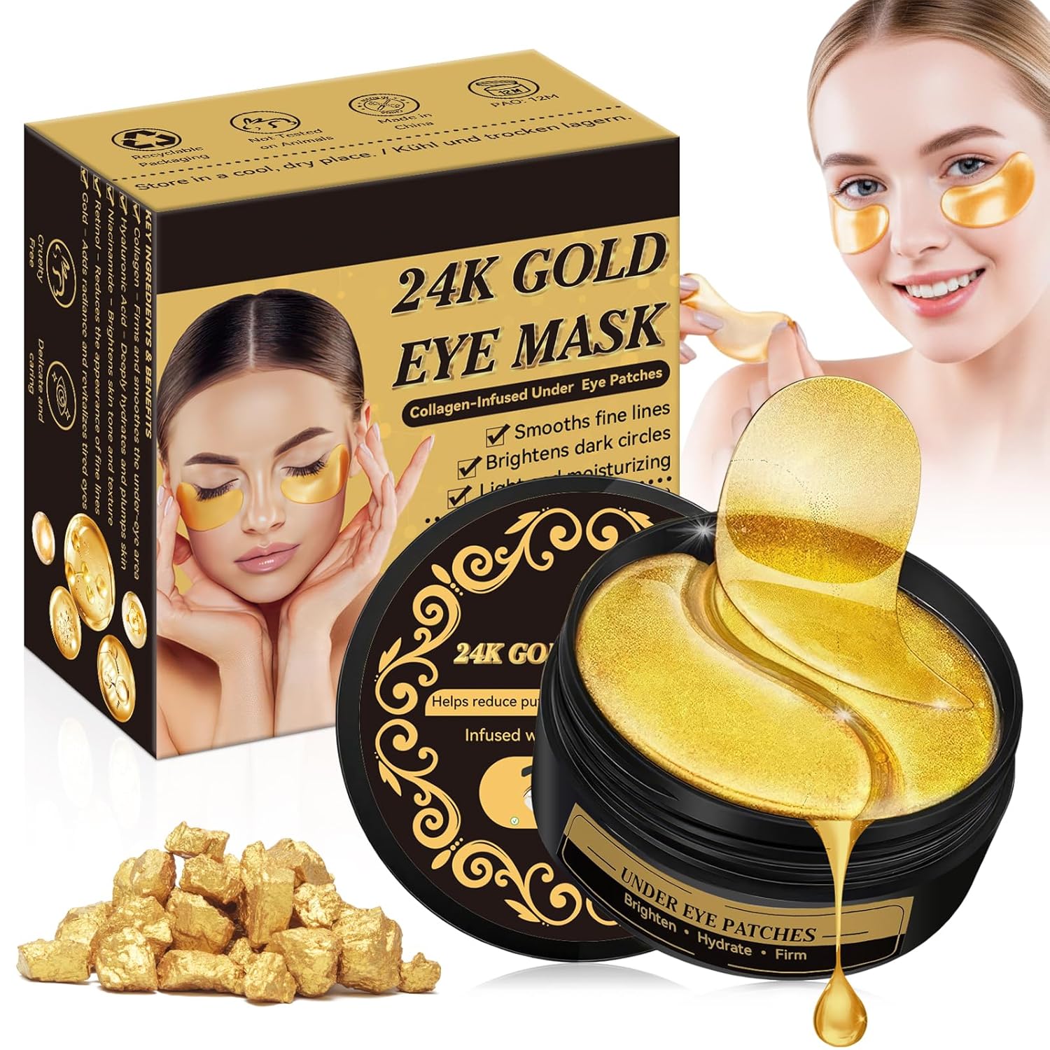 Detalle de Goldene Hydrogel Augenpads 60 Stk Augenringe