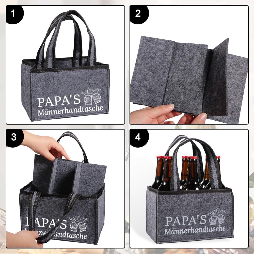 Thumbnail 3 de Papa Handtasche Bier 6 Flaschen Filz