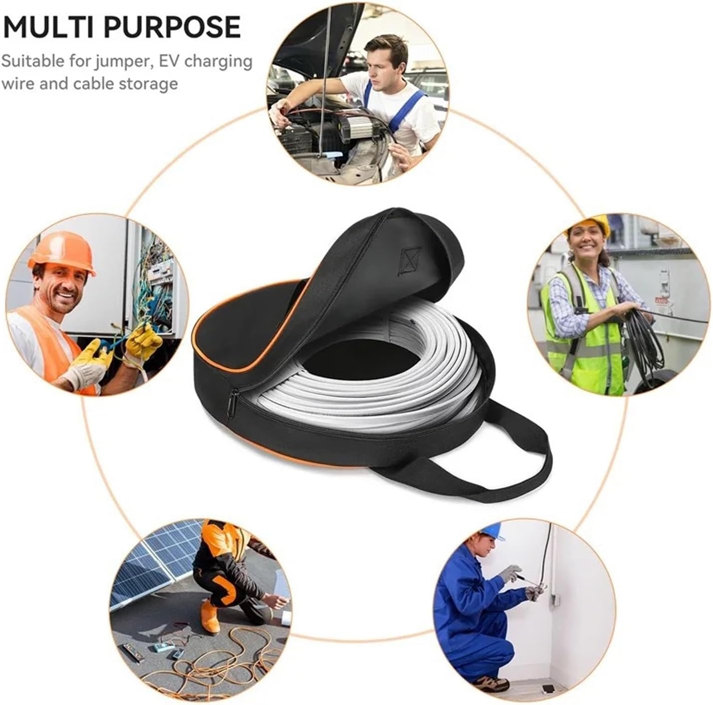 Thumbnail 4 de PERSENTU Waterproof Heavy Duty Cable Storage Bag: Large Capacity Organiser for Campervan & EV Cables