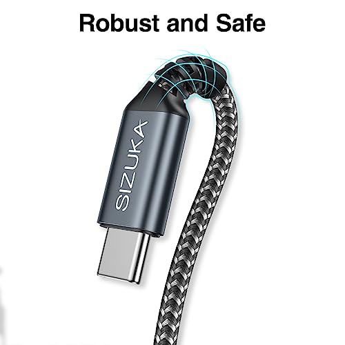 Detalle de Câble USB-C SIZUKA Charge Rapide 3Pack, 2 m, 3,1 A – USB A vers USB C