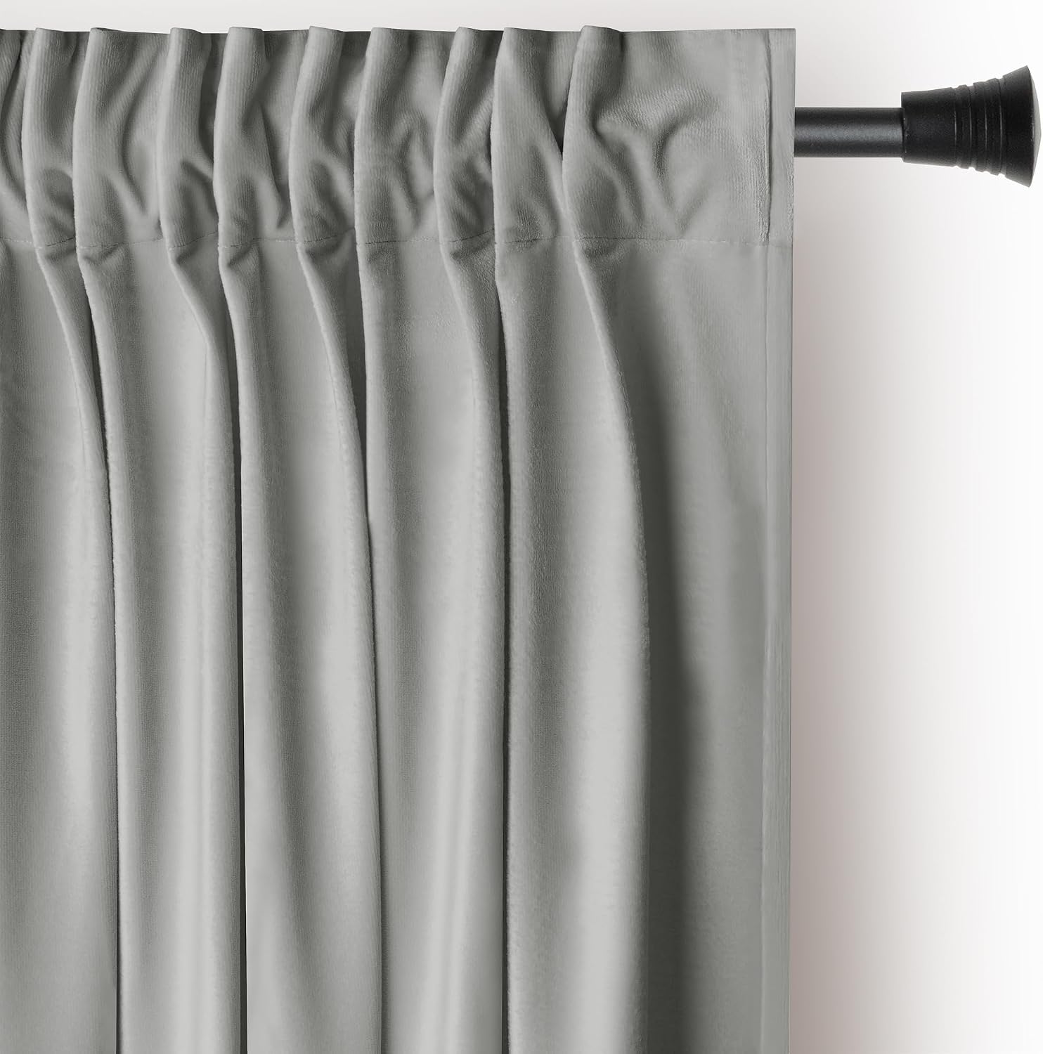 Detalle de AmeliaHome Rideau velours 1 pièce, œillets, occultant – 270 x 140 cm