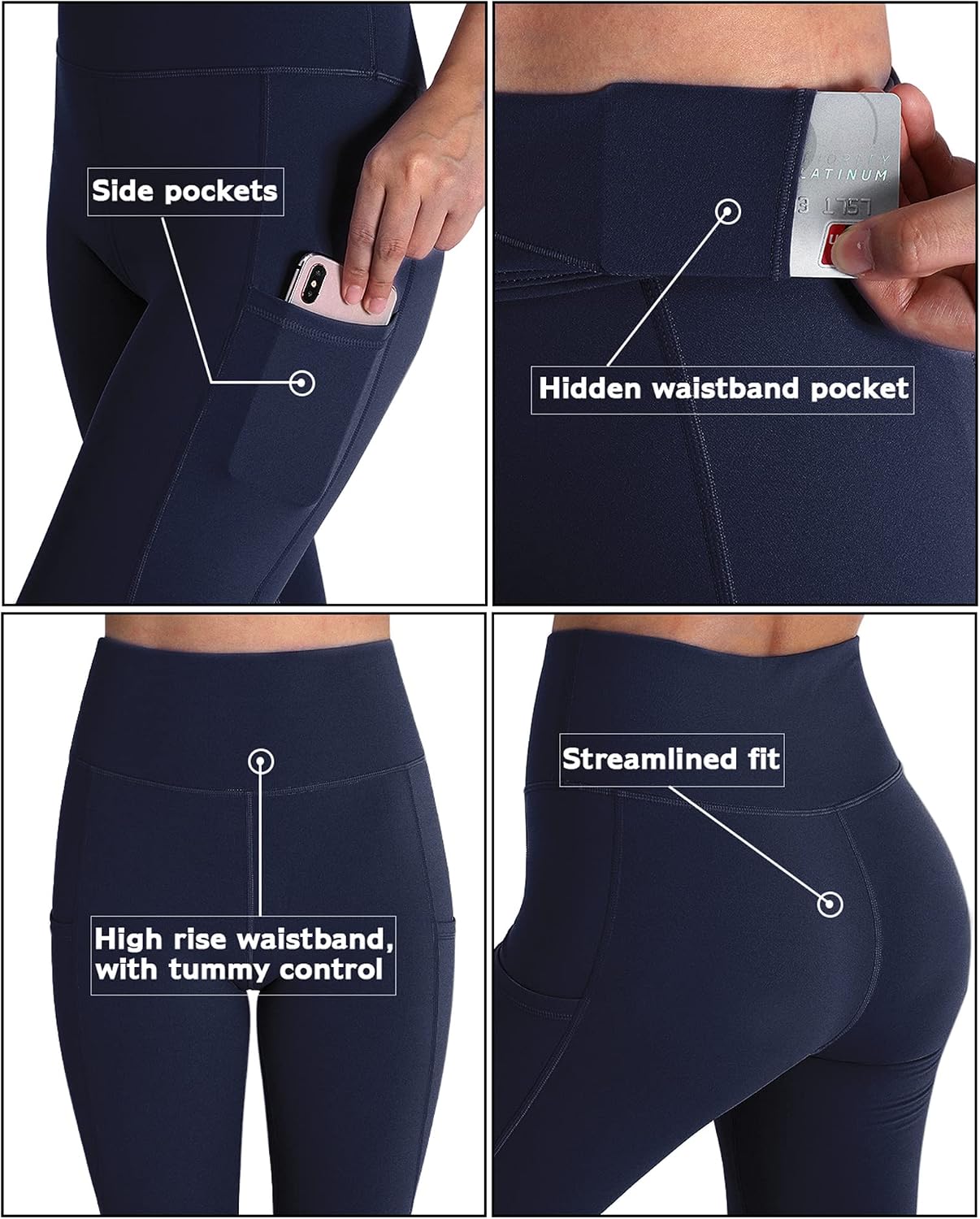 Detalle 1 de OUGES yoga leggings with pockets for women