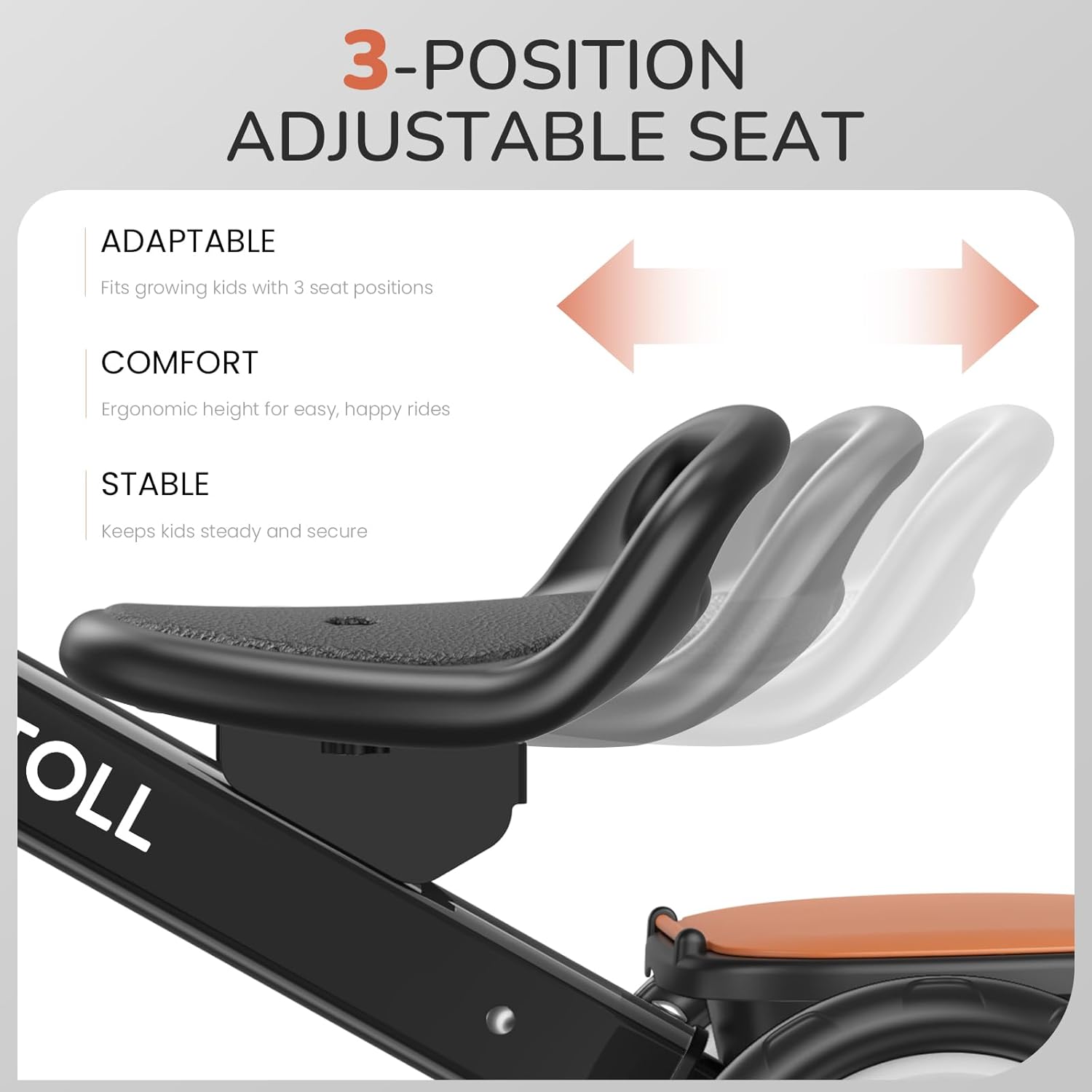 Thumbnail 2 de Umatoll Toddler Tricycle (Ages 2–5) with Adjustable Seat, Dual Baskets & Light-Up Wheels