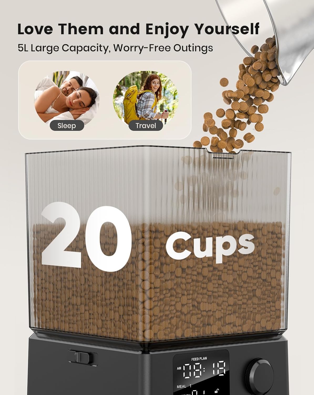 Detalle 2 de oneisall 5L Automatic Cat Feeder — 5L capacity 🐱