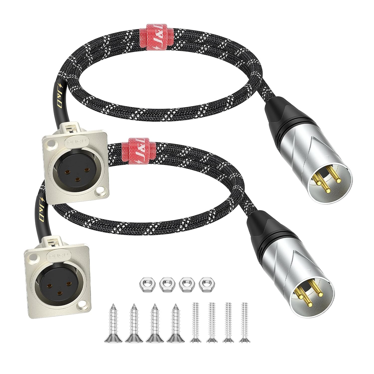 Detalle de J&D D-Type XLR Cable, 2 Feet