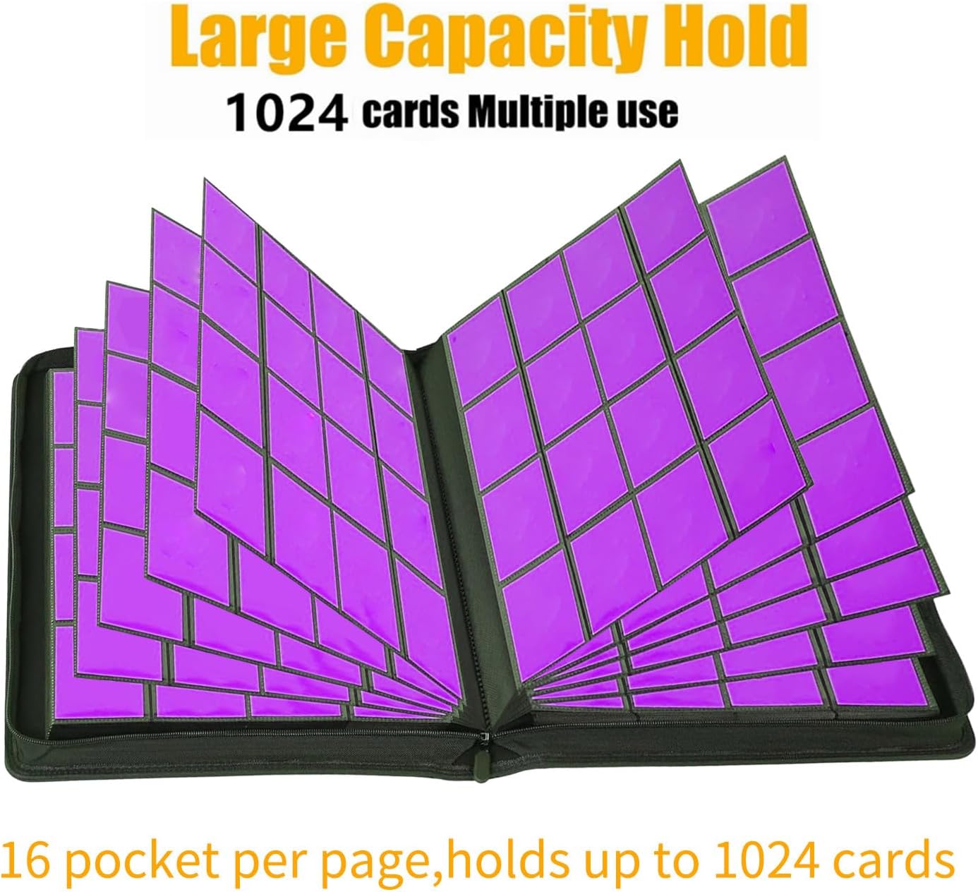 Detalle de 1000+ Pockets Ringless Trading Card Binder (16-Pocket Side Loading, White) for MTG, YuGiOh, TCG & Sports Cards