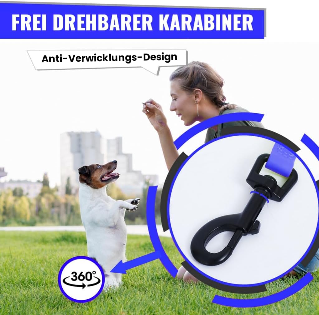 Detalle de Loutep Schleppleine Hund – lange Hundeleine 3–30 m für Training, Trainingseinheiten und Outdoor-Aktivitäten