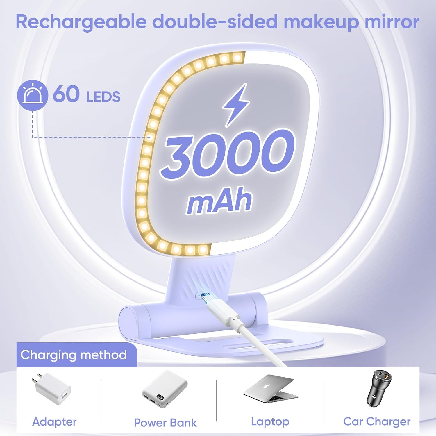 Detalle de FUNTOUCH Lighted Makeup Mirror, 30X Magnification