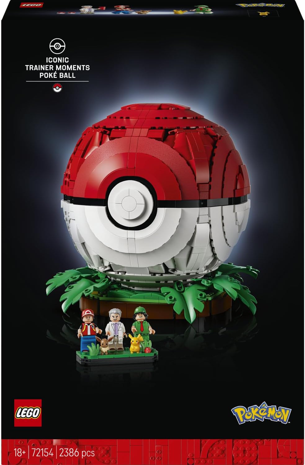 Detalle de LEGO Pokémon 72154 Poké Ball-bouwset voor volwassenen met Pikachu en Evoli