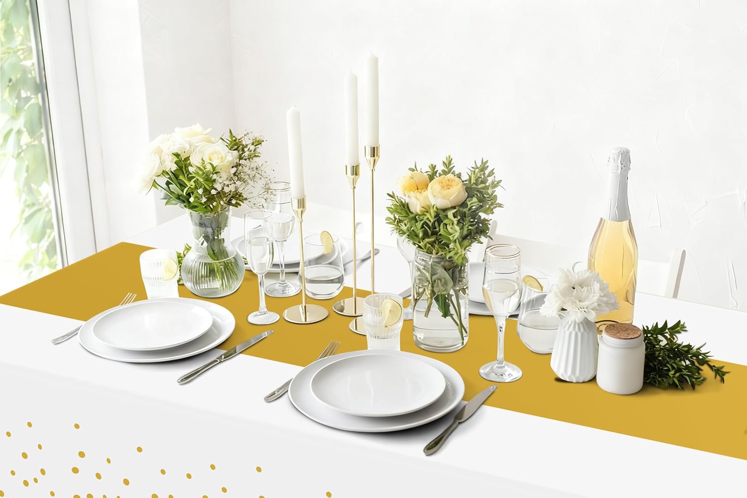 Detalle de Smiry Disposable Plastic Tablecloth 54 x 108 Inch