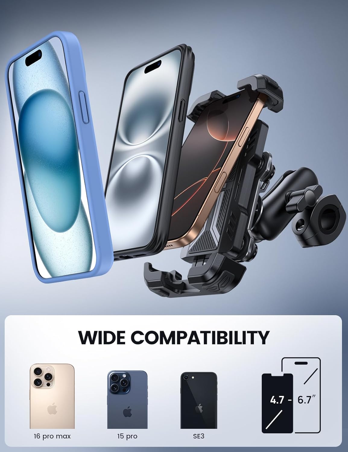 Thumbnail 4 de Lamicall Motorcycle Phone Mount 6.7"