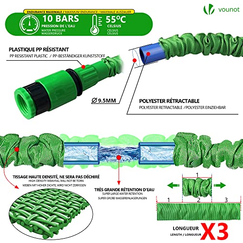 Thumbnail 1 de VOUNOT Tuyau d'Arrosage Extensible 30m – adaptable 1/2" et 3/4" avec 10 modes de pulvérisation