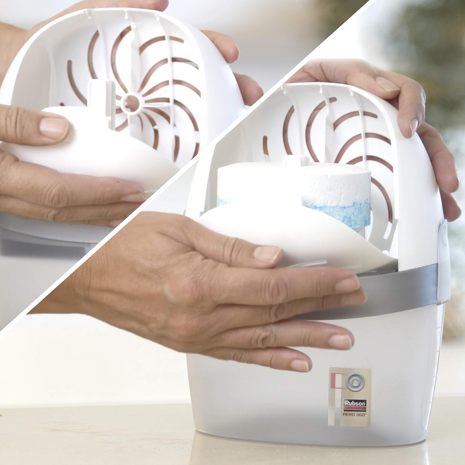 Thumbnail 6 de Rubson Lot de 2 absorbeurs d'humidité AERO 360° Pure (2 appareils + 2 recharges) – Assainisseurs et déshumidificateurs d’air pour pièces de 20 m²