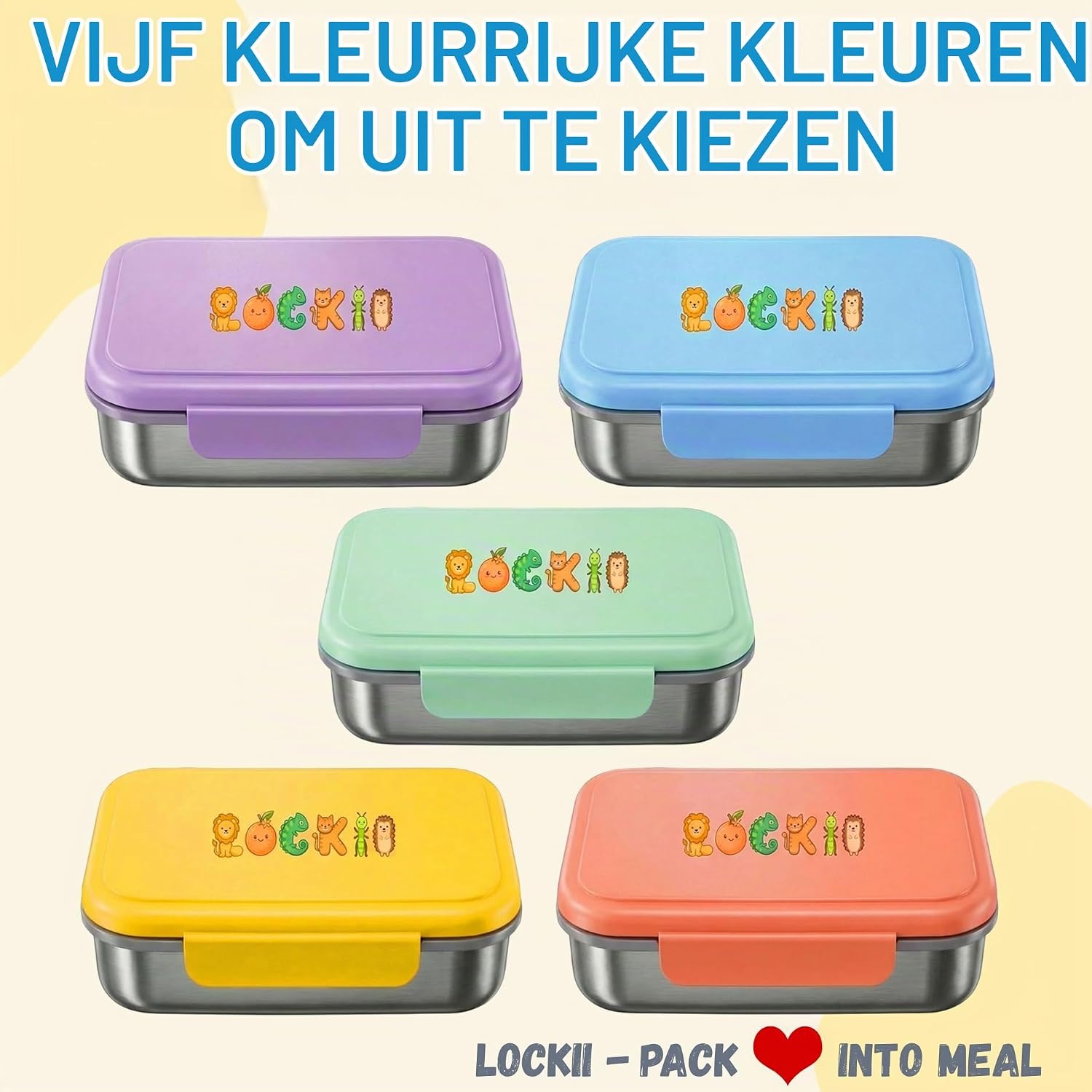 Thumbnail 6 de LOCKII kinderbroodtrommel 1000 ml van roestvrij staal met snackbox