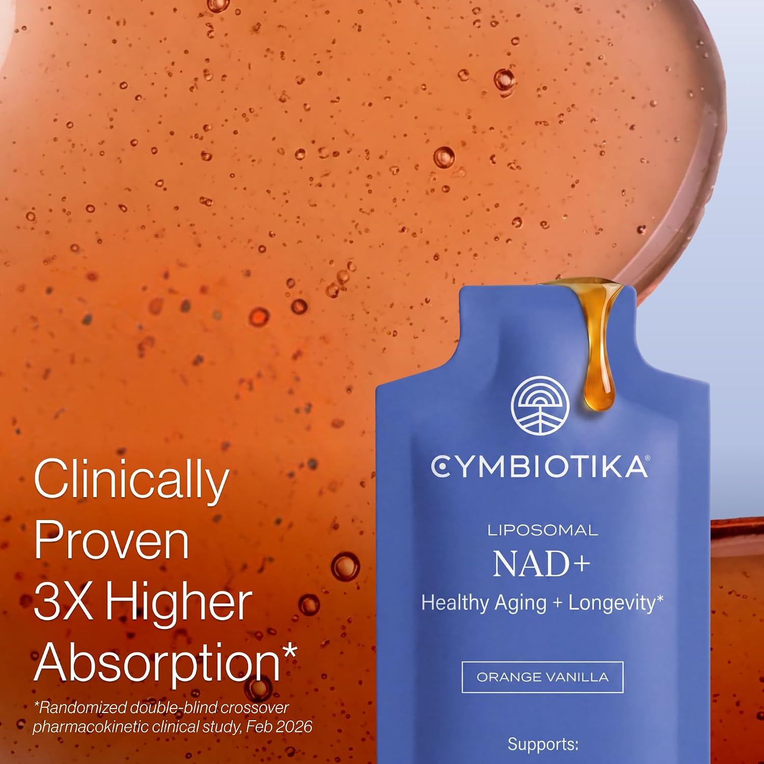 Thumbnail 2 de CYMBIOTIKA Liposomal NAD+ Supplement, Orange Vanilla, 26 Packets