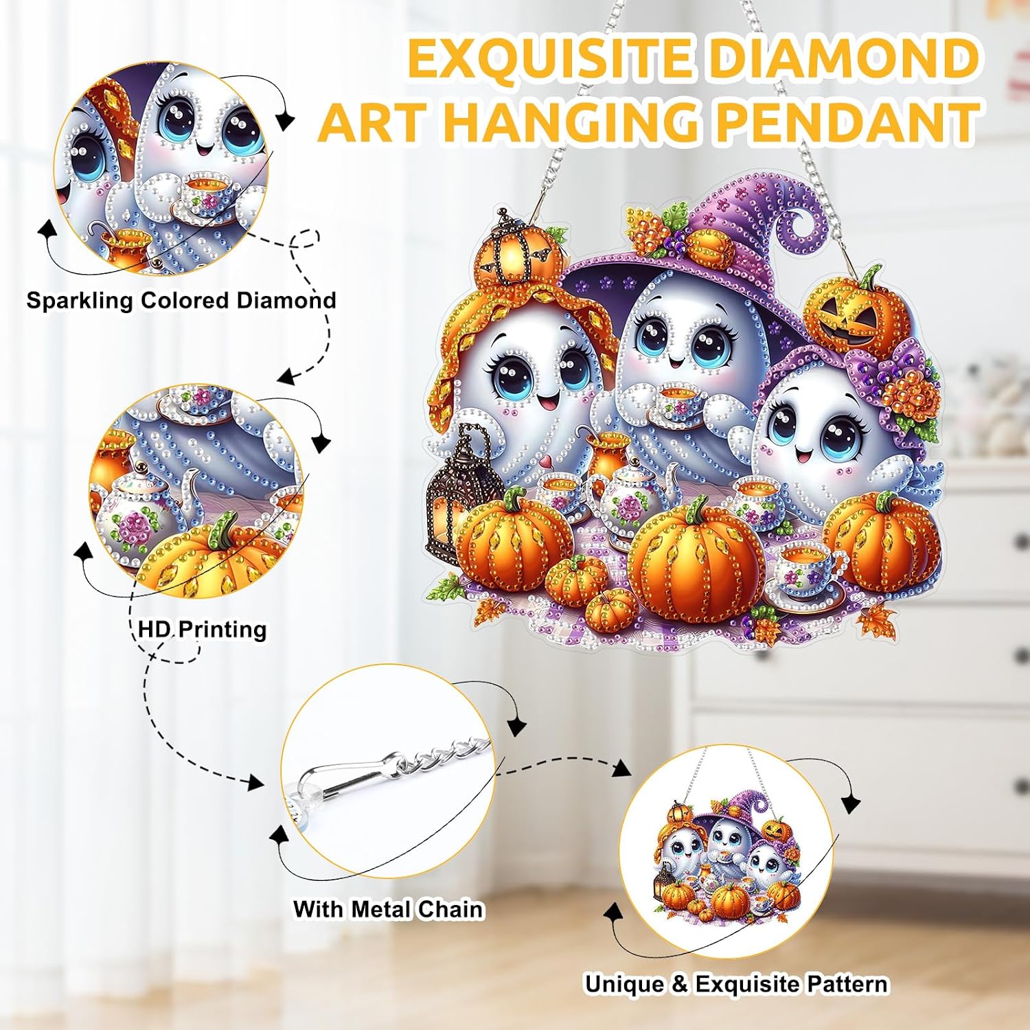 Thumbnail 3 de Bowetile Halloween Diamond Painting Ornament 5D