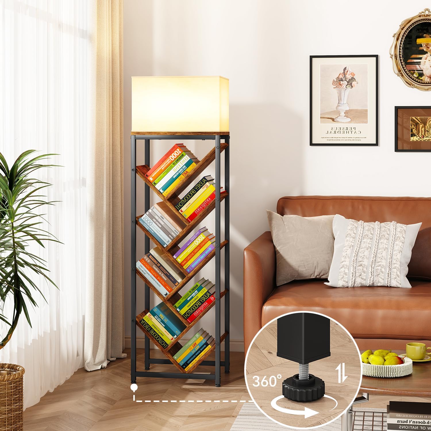 Detalle 2 de IBUYKE Tree Bookshelf 9-Tier 41.9in