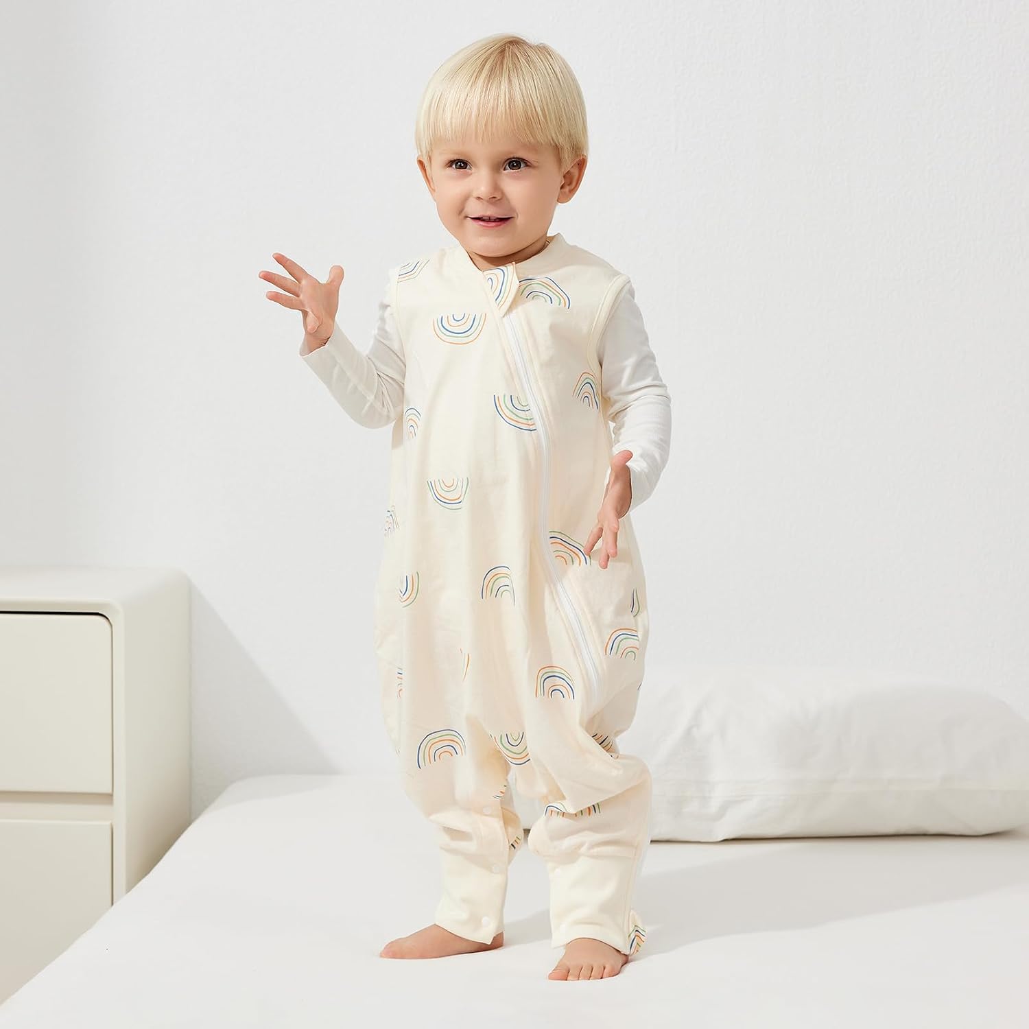 Duomiaomiao sacco nanna estivo con piedini 0,5 tog in cotone
