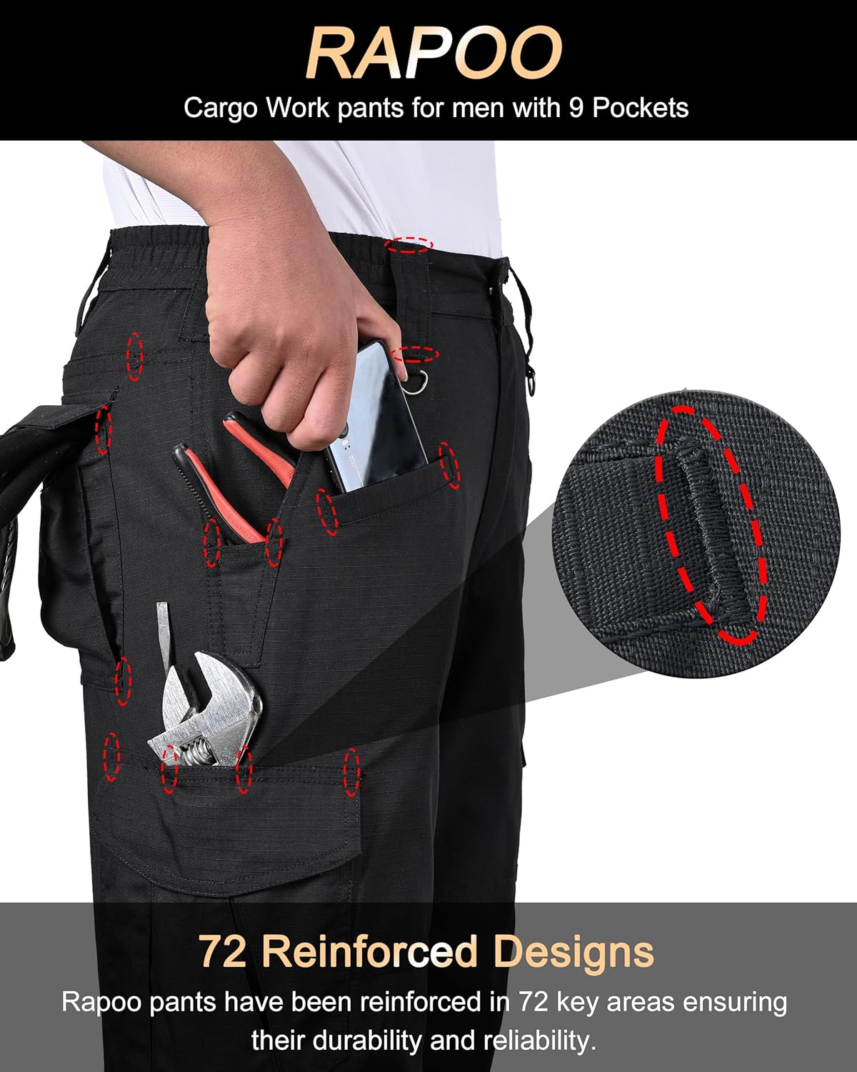 Thumbnail 1 de Rapoo Ripstop Cargo Tactical Pants