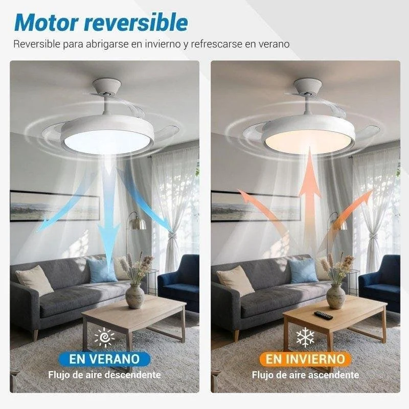 Thumbnail 1 de Ventilador de Techo con Luz Klack OMFSD-2327 30W, 106 cm, 6 velocidades y aspas retráctiles