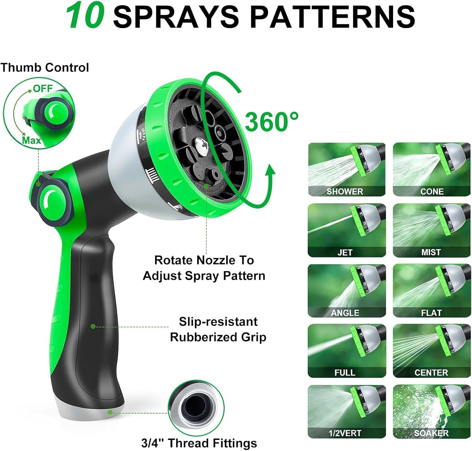 Thumbnail 6 de Semifrut 100 Ft Expandable Garden Hose with 10-Function Spray Nozzle