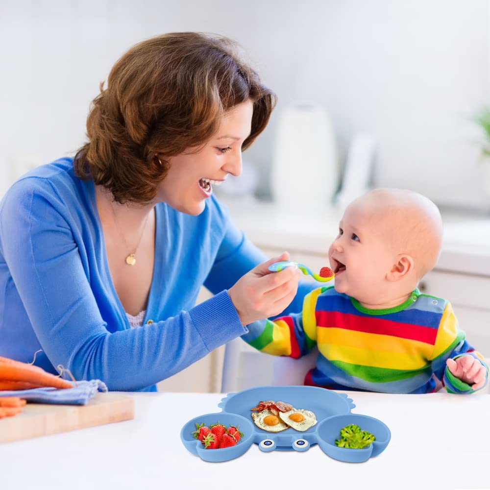 Thumbnail 6 de Vicloon Baby Teller aus Silikon mit Saugnäpfen (3 Fächer, BPA-frei) – rutschfest für Baby & Kleinkind