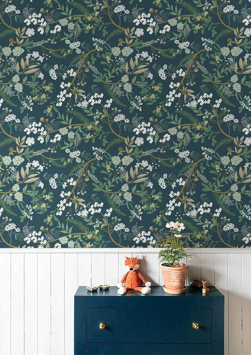 Detalle de CiCiwind Selbstklebende Tapete Blumen – vinylbehang 40 x 300 cm, groen
