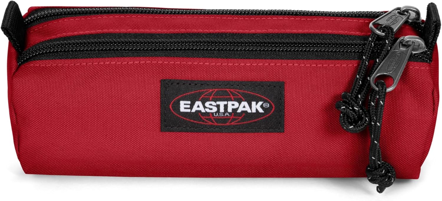 Detalle de Eastpak DOUBLE BENCHMARK Trousse Sunday Grey — 2 compartiments zippés, 6 cm x 20,5 cm x 7,5 cm, vegan