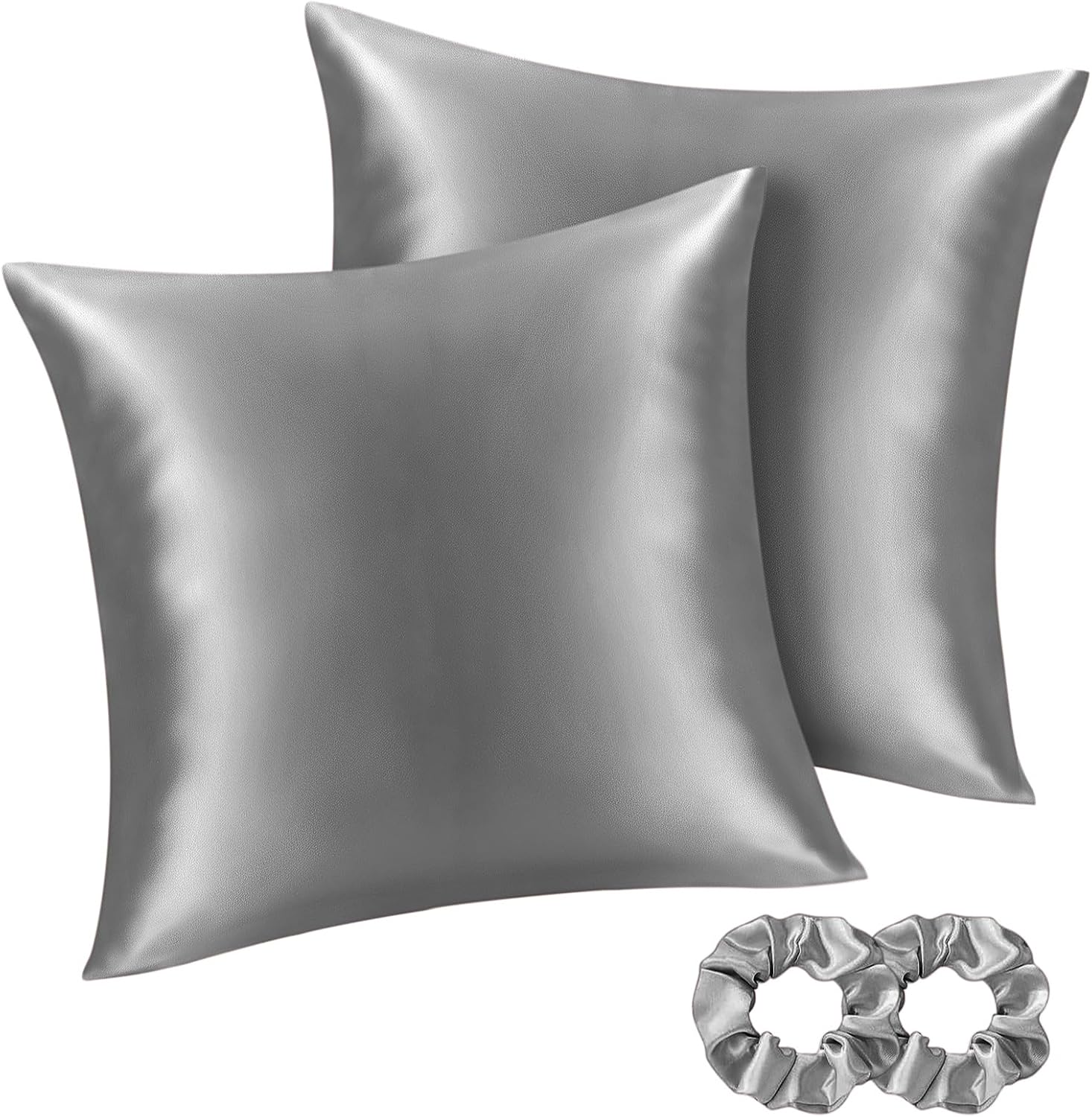 Detalle de BEDELITE Satin Kissenbezug 80x80 Grau