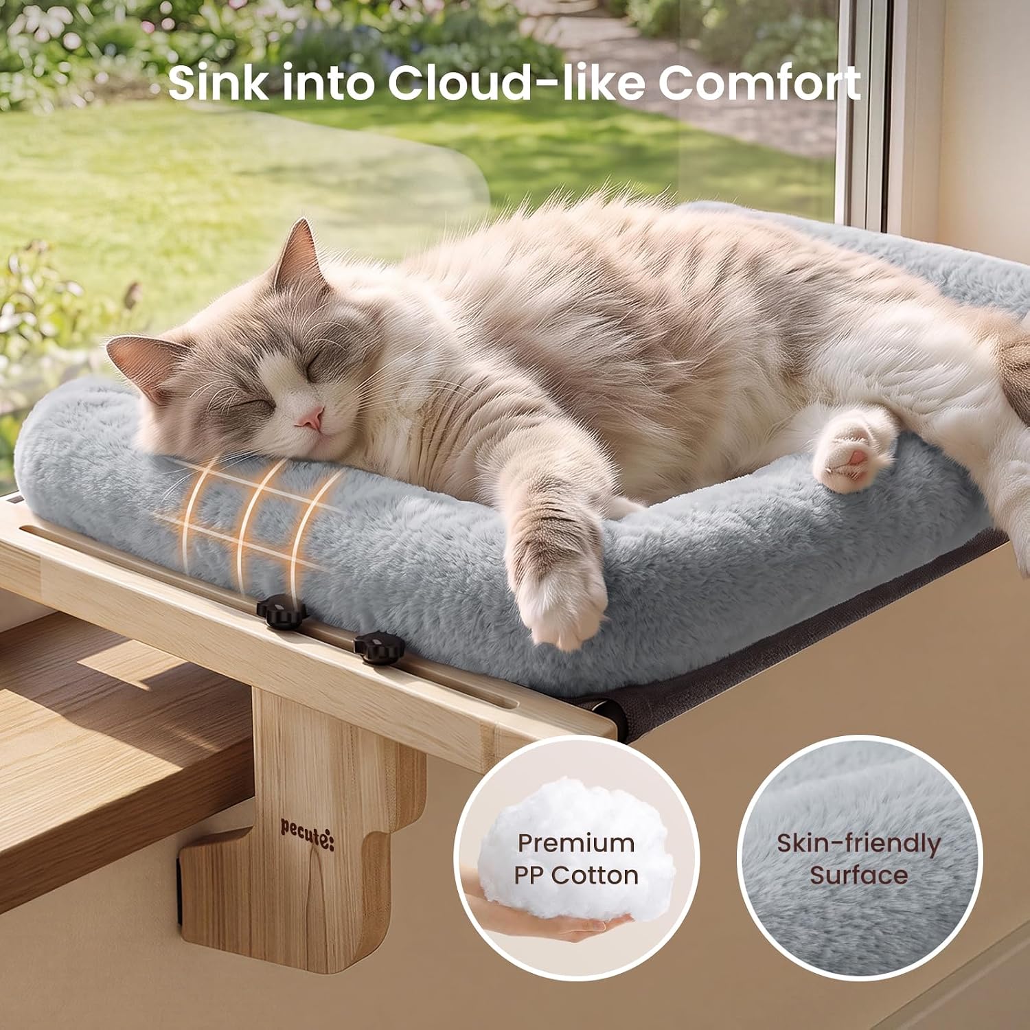 Detalle de Pecute Cat Windowsill Perch, 24.8-inch
