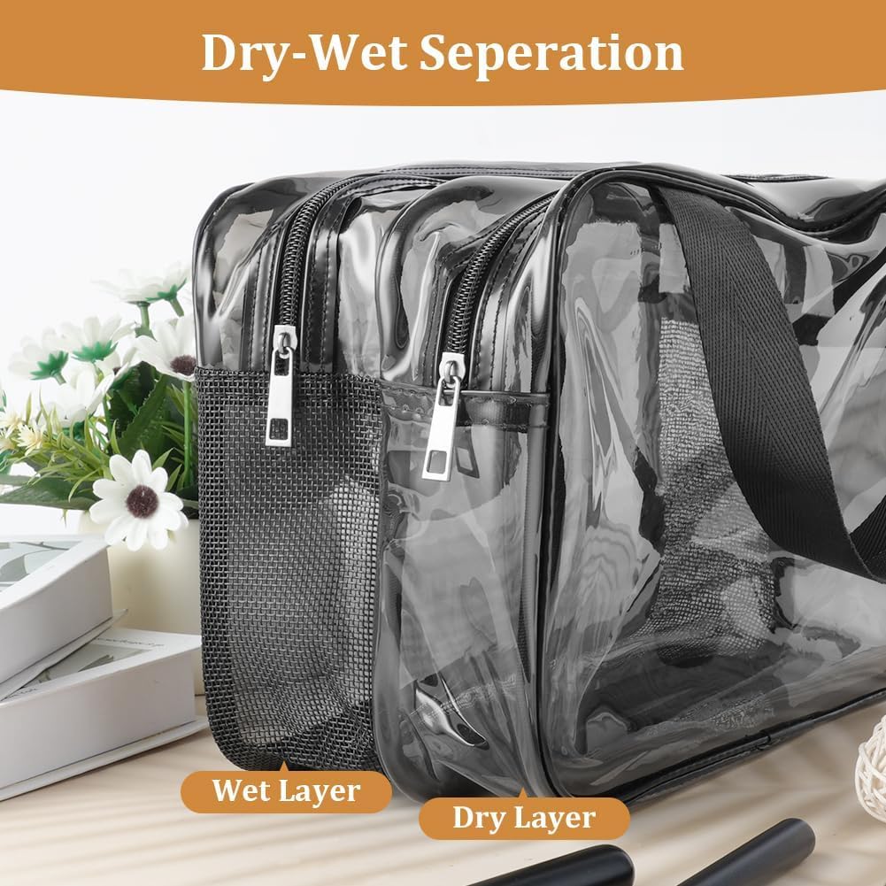 Detalle 2 de Aucuu Trousse de Toilette Voyage – Grande capacité, compartiments séparés et PVC transparent