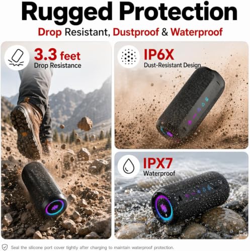 Detalle de TIMU Cassa Bluetooth Portatile 25W con Bassi Potenti — Suono potente, design robusto e autonomia fino a 24 ore