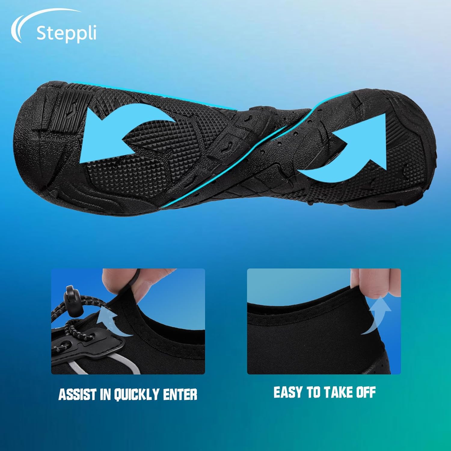 Thumbnail 3 de Steppli Water Shoes Beach Barefoot Swim Sea Aqua Shoes for Men and Women