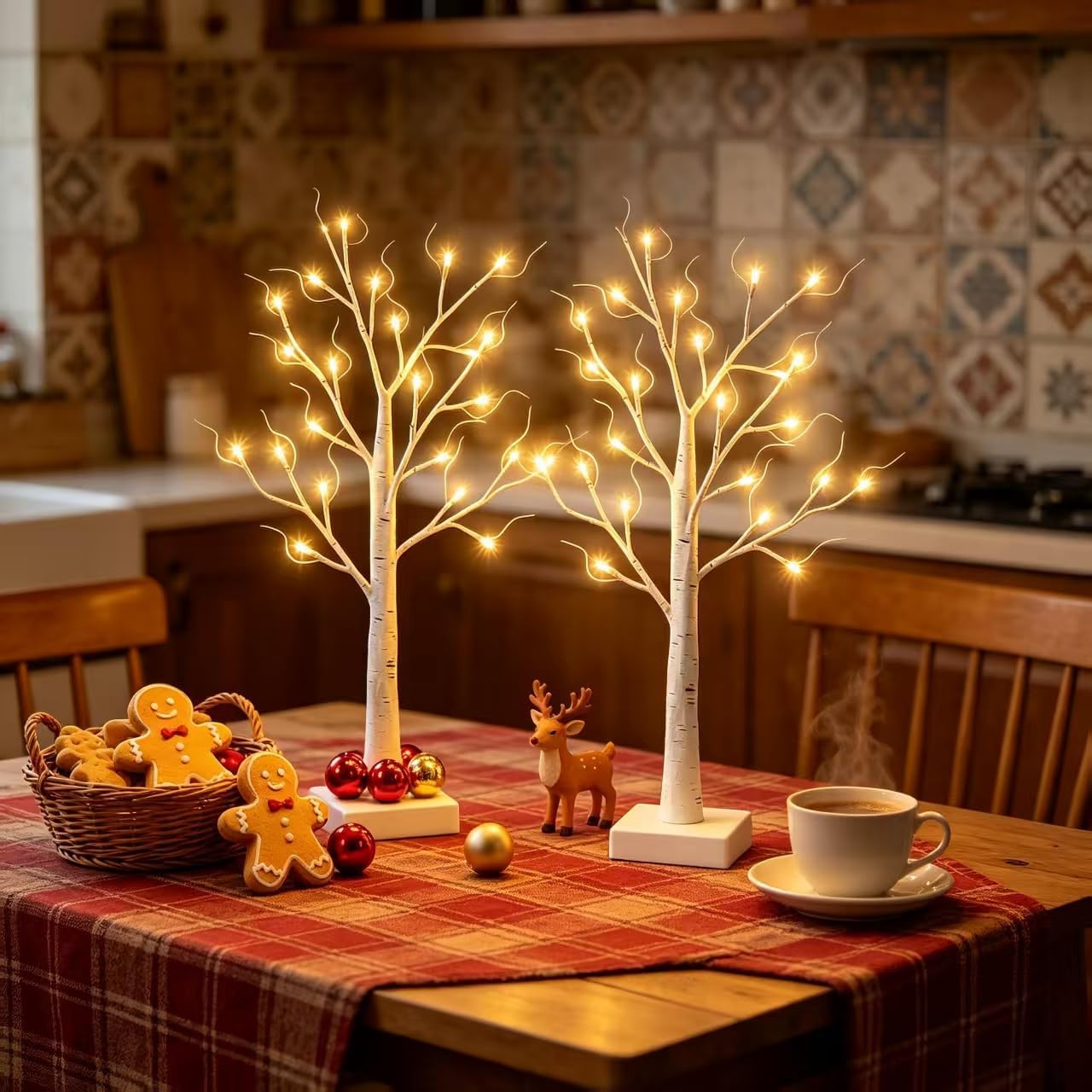 Detalle de HipTree Lighted Birch Trees, 2ft