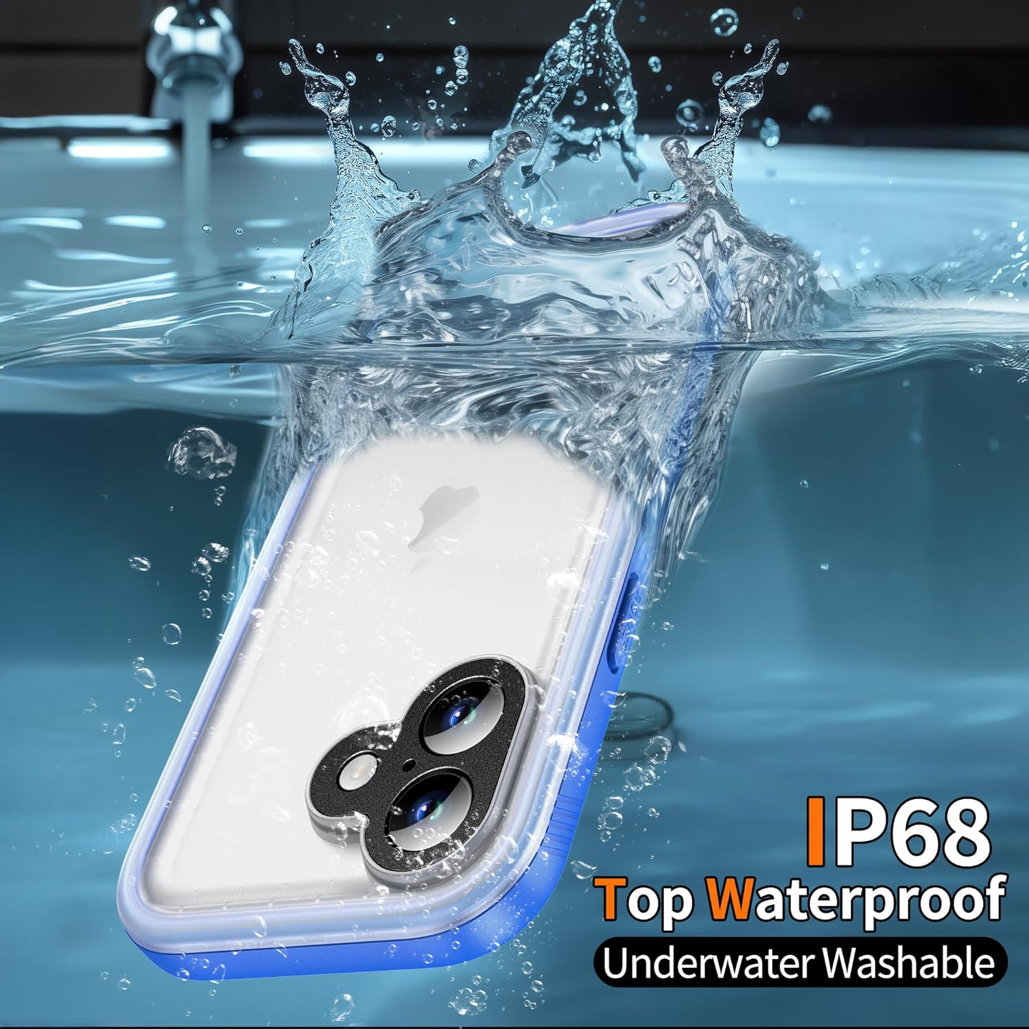 Detalle de Cozycase TOP Protective Blue Full Case for iPhone 17 – Slim, Rugged & Waterproof