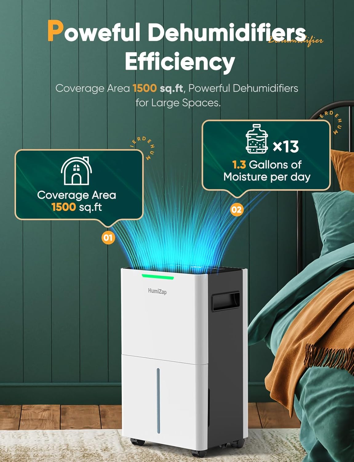 Detalle 2 de Dehumidifier for Home Damp and Laundry Drying ⌘