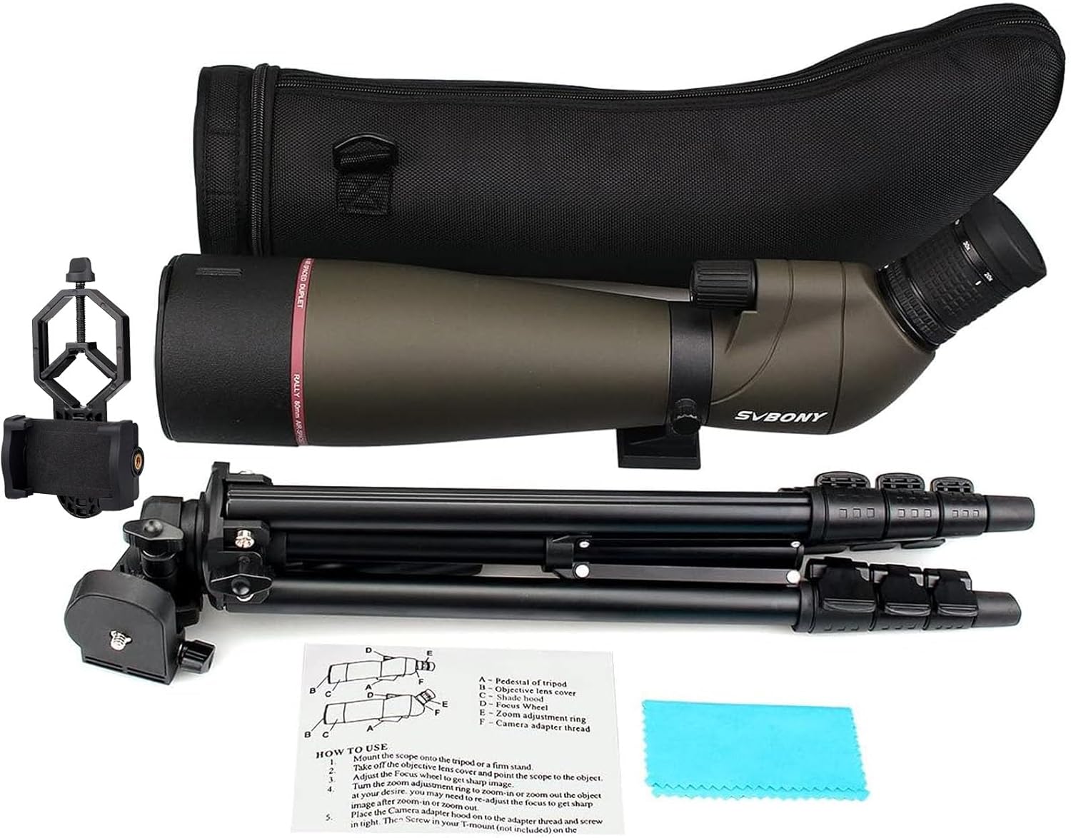 Thumbnail 6 de Svbony SV13 Spektiv 20 bis 60x80 mit Stativ