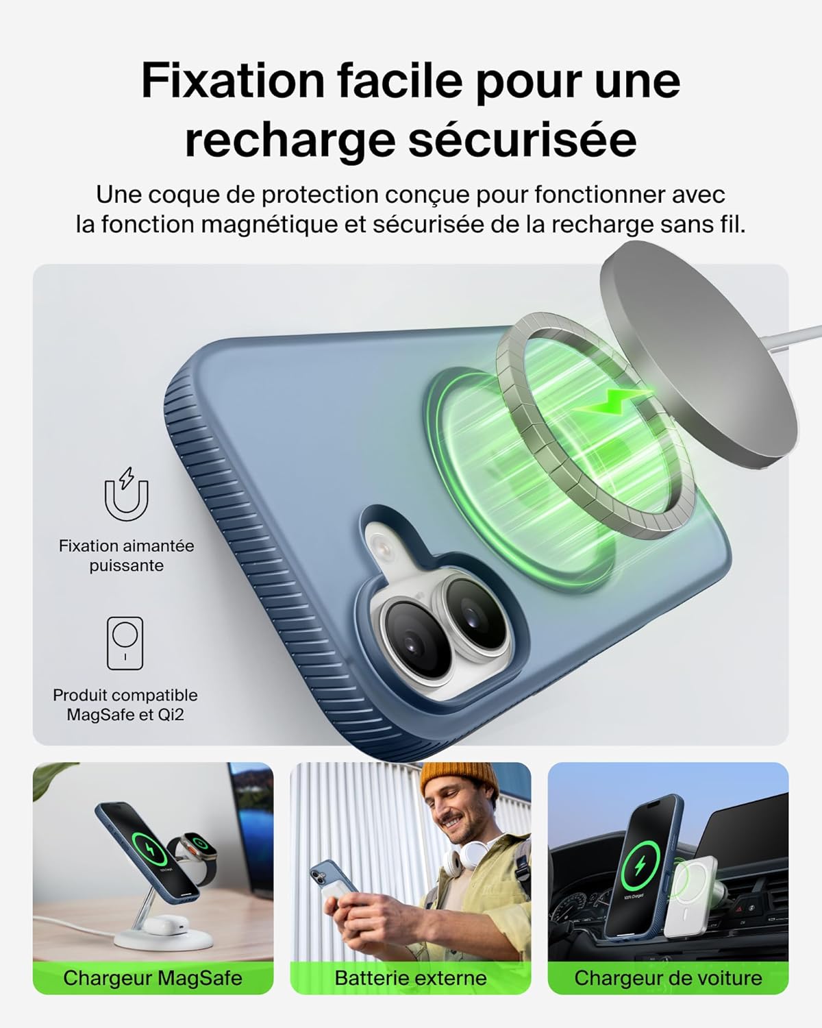 Thumbnail 2 de Belkin SheerForce Grip Coque iPhone 17 — protection légère, grip antidérapant et MagSafe