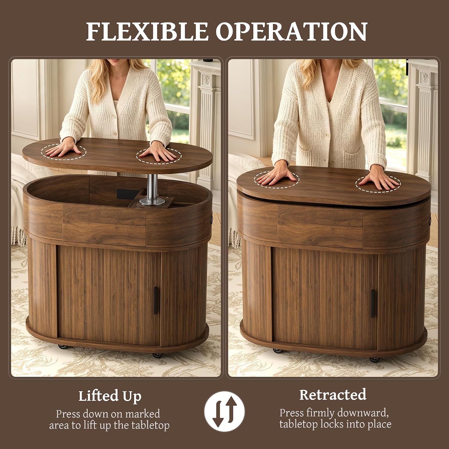 Thumbnail 6 de Oval Lift-Top Coffee Table, 27.5-Inch