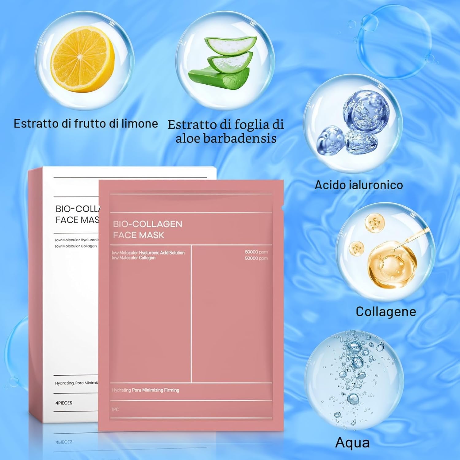 Detalle 2 de JWDMHSJ Collagen Face Mask 10 pezzi