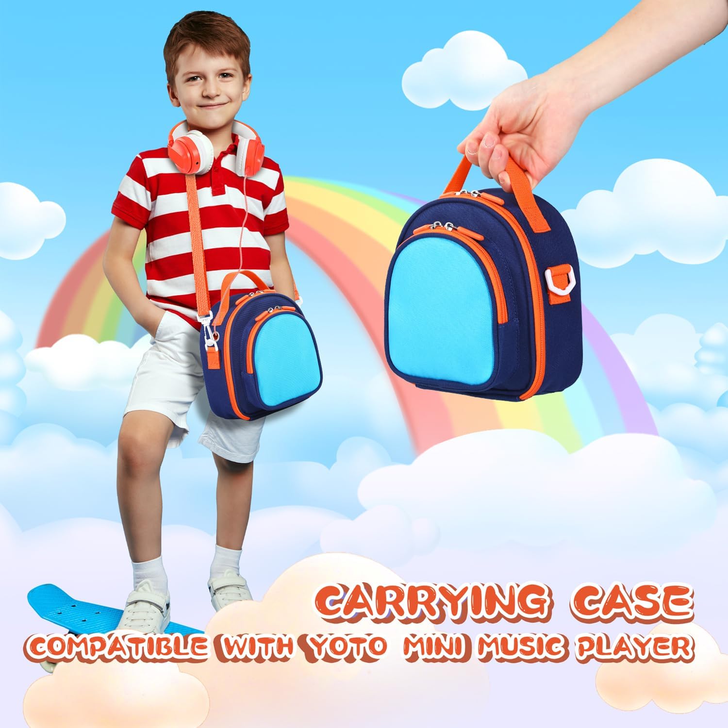 Thumbnail 6 de Carrying Case Compatible with Yoto Mini (2024 Edition) – 30 Cards Storage Bag with Handle & Shoulder Strap (Blue)