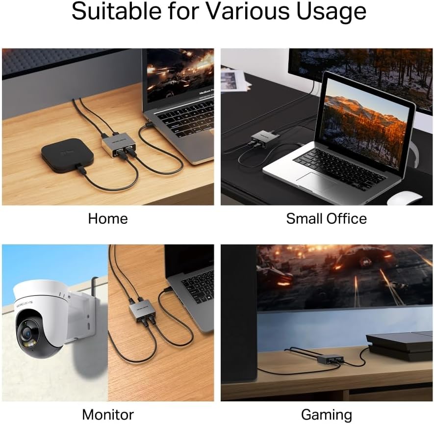 Thumbnail 5 de MERCUSYS MEH25 Ethernet Splitter: 1 to 2 Gigabit Network Splitter