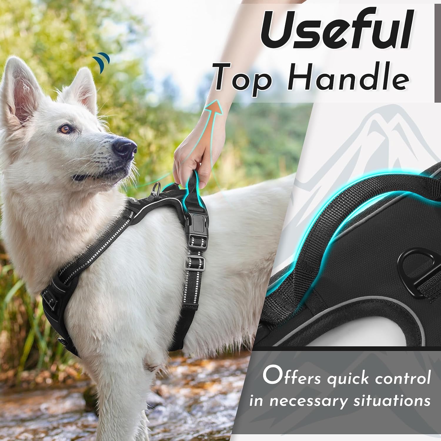 Detalle de Eagloo Dog Harness Medium – No Pull Front & Back Clip Adjustable Vest