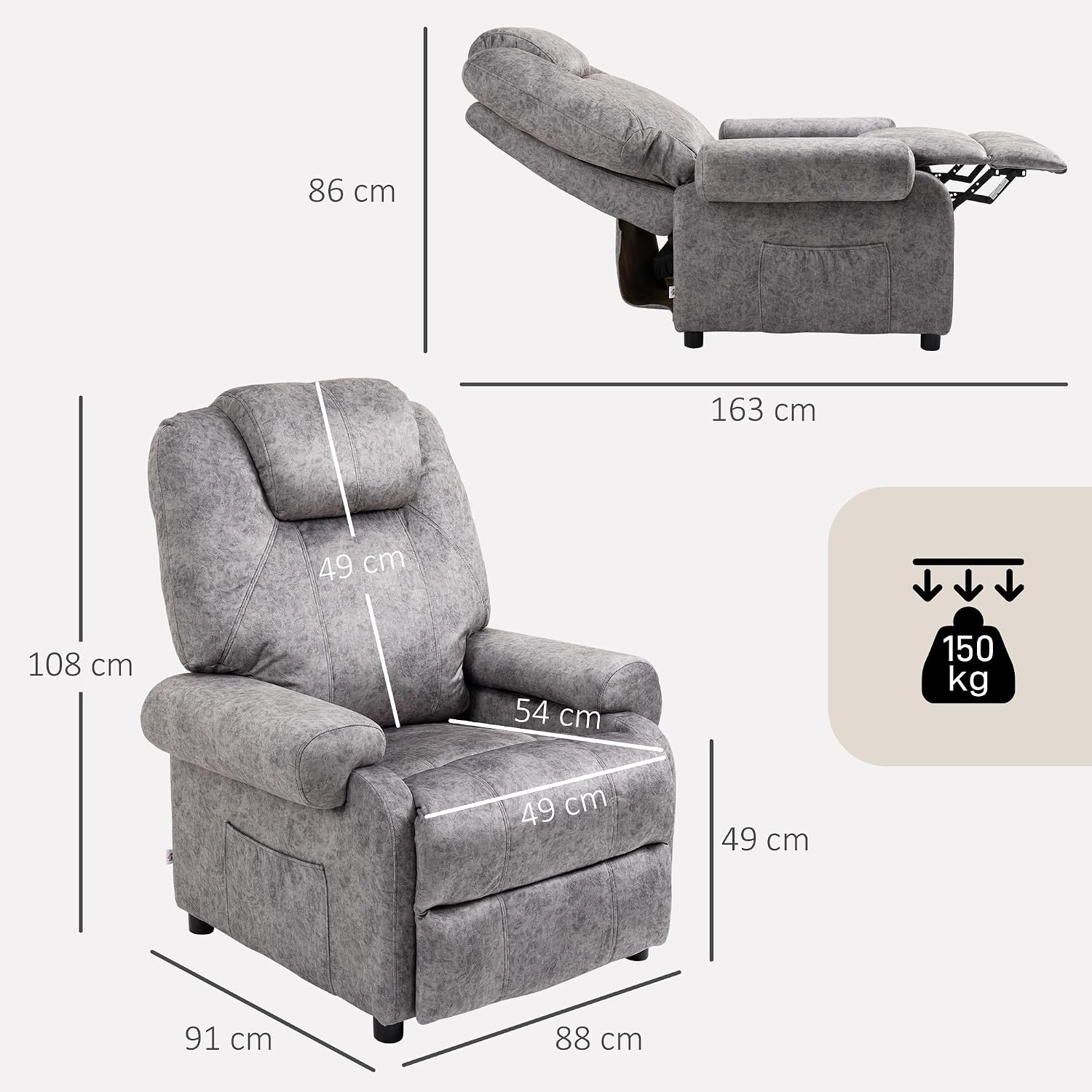 Thumbnail 2 de HOMCOM Sillón Relax Reclinable 135°