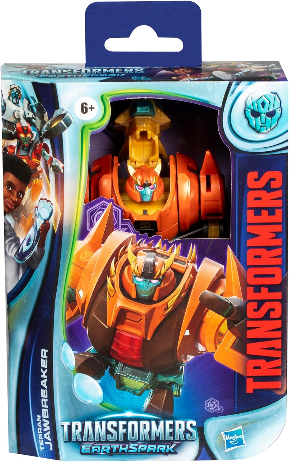 Detalle 2 de Transformers EarthSpark – Figurine Terran Jawbreaker Deluxe 12,5 cm, 2 en 1 Robot/Dinosaure